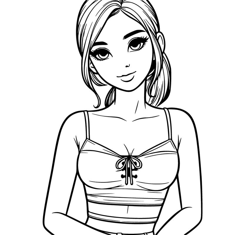realistic girl with crop top