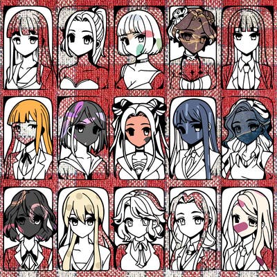 girls that look diffrent anime