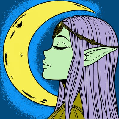 a realistic moon elf