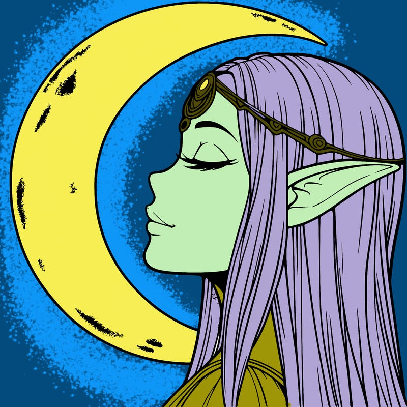 a realistic moon elf