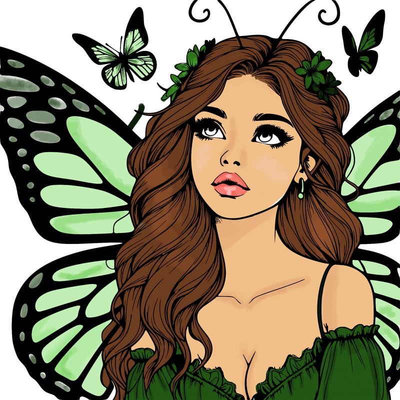 butterfly fairy realistic girl