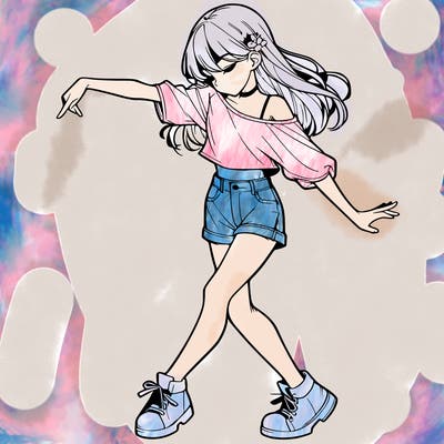 realistic girl danceing