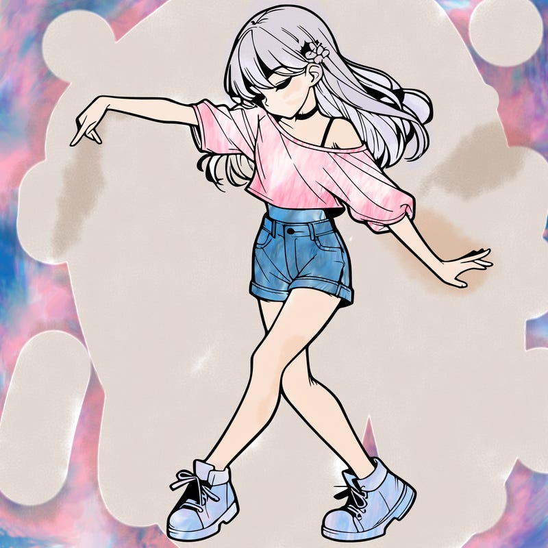 realistic girl danceing