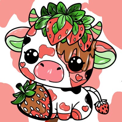 cute strawberry cow