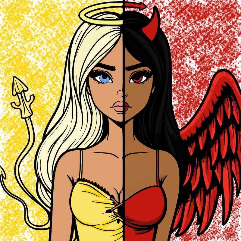 devil vs angel realistic girl