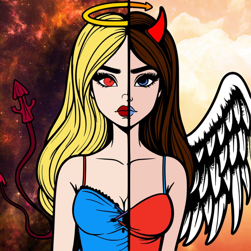 devil vs angel realistic girl