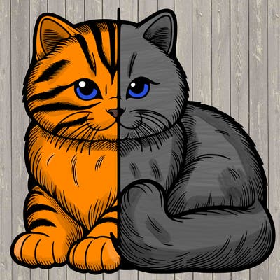 realistic split cat