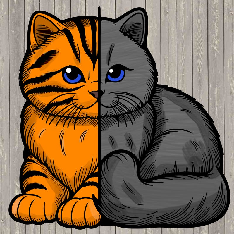 realistic split cat