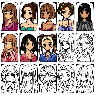 girls that look diffrent anime