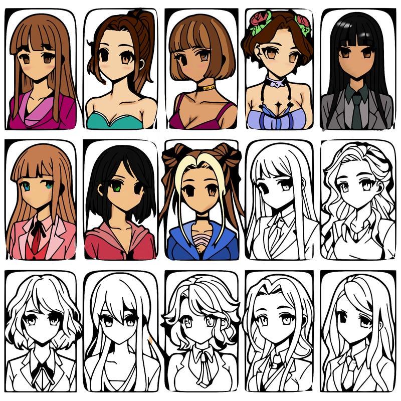 girls that look diffrent anime