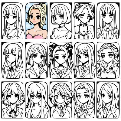 girls that look diffrent anime