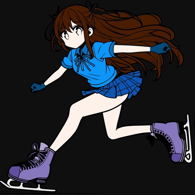 an anime girl skating