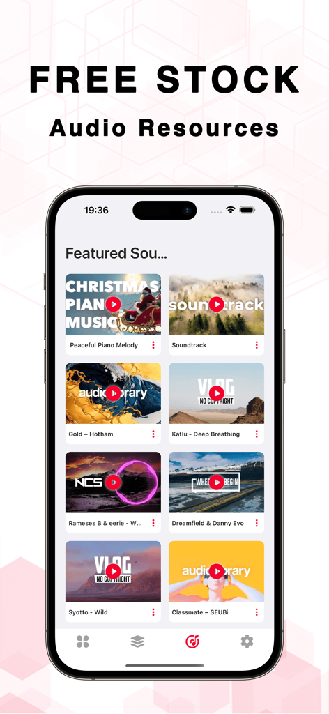 OcenAudio - Audio Editor Pro - OcenAudio app screen displaying free stock audio resources for content creators.