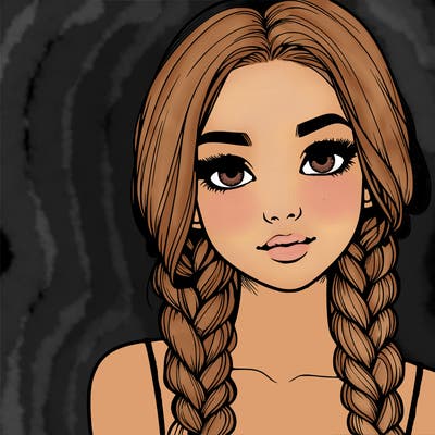 realistic girl with braids