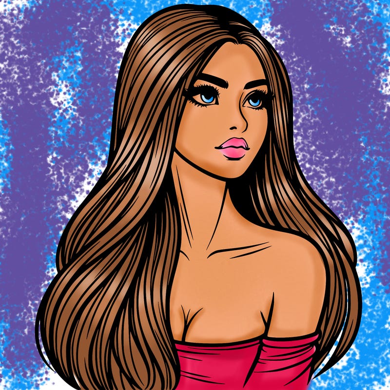 realististic girl long hair