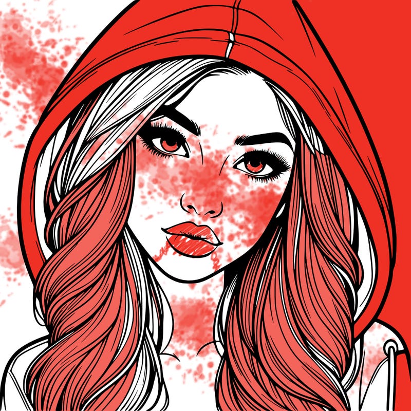 realistic beautiful girl with a hood on