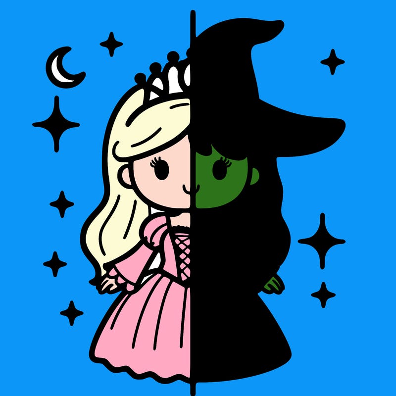 split princess and witch