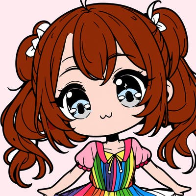 an cute anime girl that's easy to draw