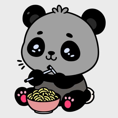 panda that is eating