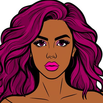 realistic girl eyes lips mouth hair pop star