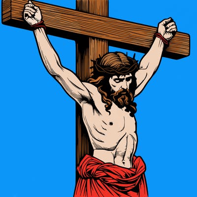 jesus realistic on the cross