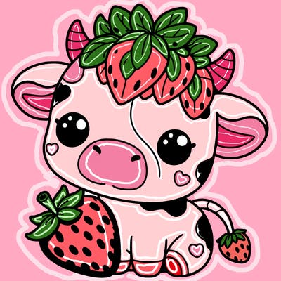 cute strawberry cow
