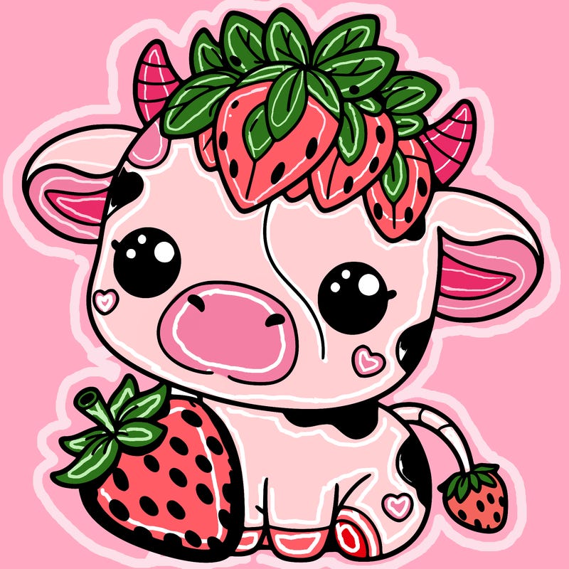 cute strawberry cow