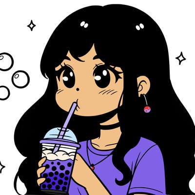 girl drinking boba