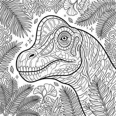 Unleash your inner paleontologist with this captivating Brachiosaurus head coloring page, perfect for teens. Immerse yourself in a world of intricate details and prehistoric flora as you bring this majestic dinosaur to life with your favorite colors.