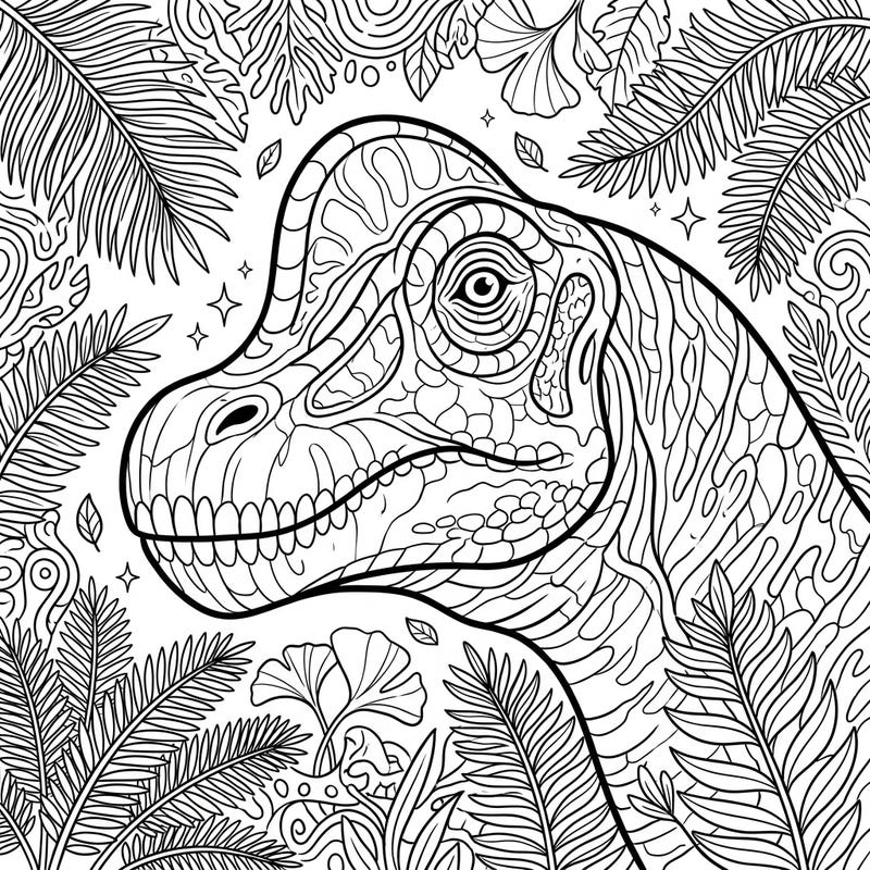 Unleash your inner paleontologist with this captivating Brachiosaurus head coloring page, perfect for teens. Immerse yourself in a world of intricate details and prehistoric flora as you bring this majestic dinosaur to life with your favorite colors.