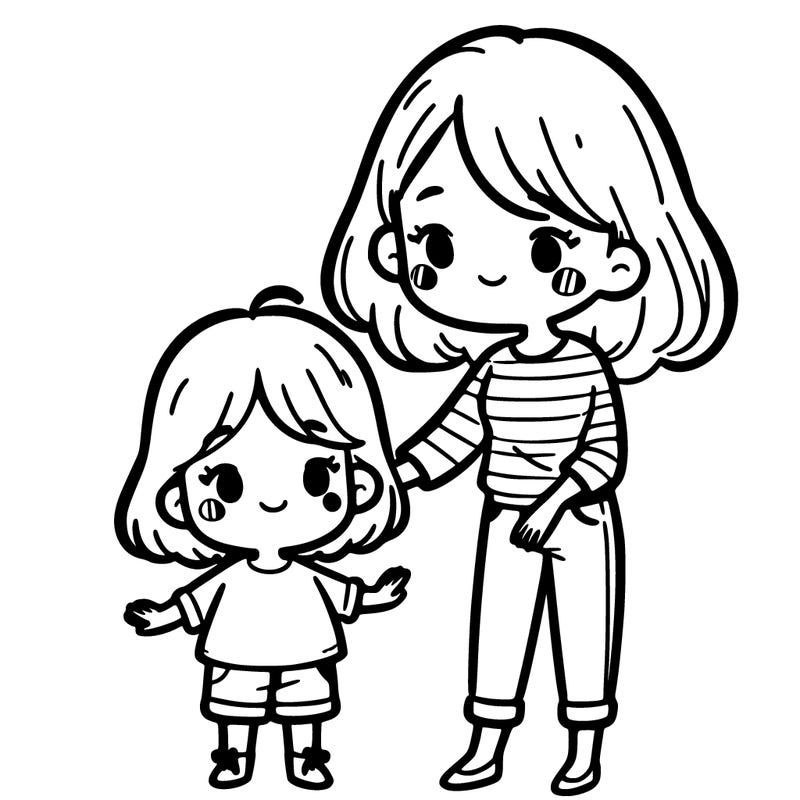 girl and her mom