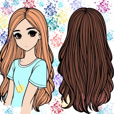 realistic girl with long hair