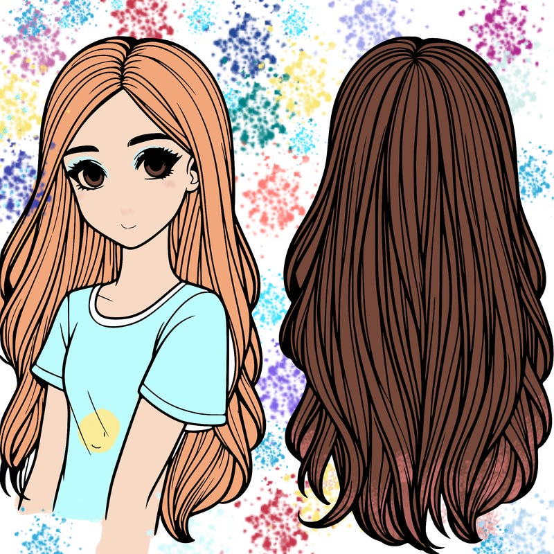 realistic girl with long hair