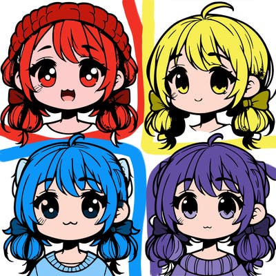 manga character girl kid