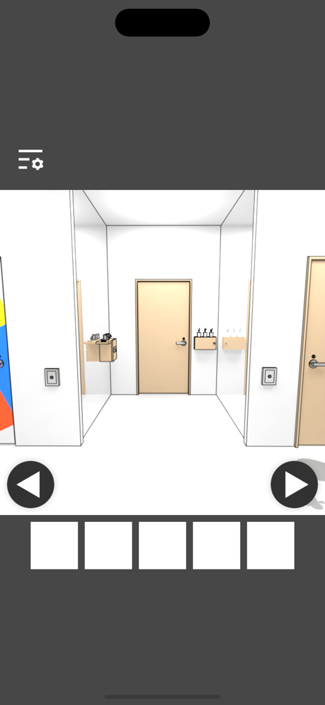 Mirror Room Escape - Minimalist white room and door in Mirror Room Escape game