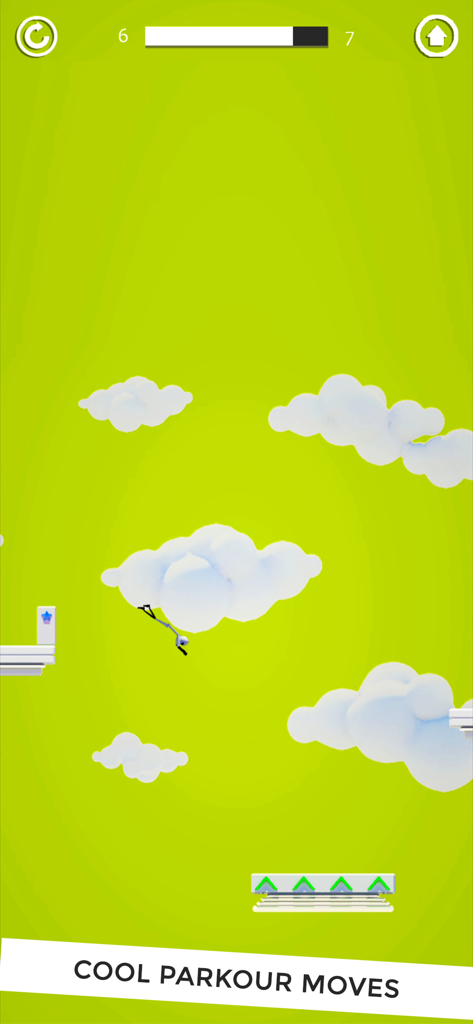 Stickman Parkour 3D Ninja Run - Stickman character performing cool parkour moves in the sky