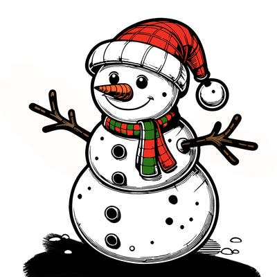 realistic christmas snowman