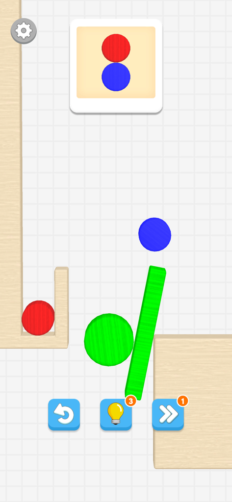Color Block Builder - Gameplay di Color Block Builder che mostra un puzzle basato sulla fisica con forme colorate