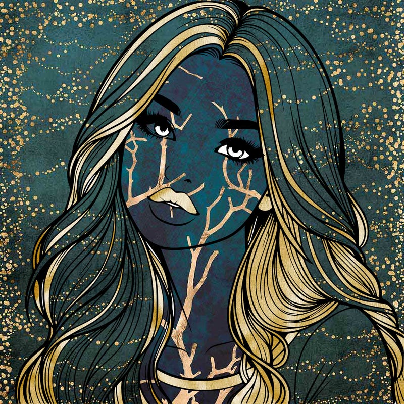 realistic girl with hair on her hair and lips