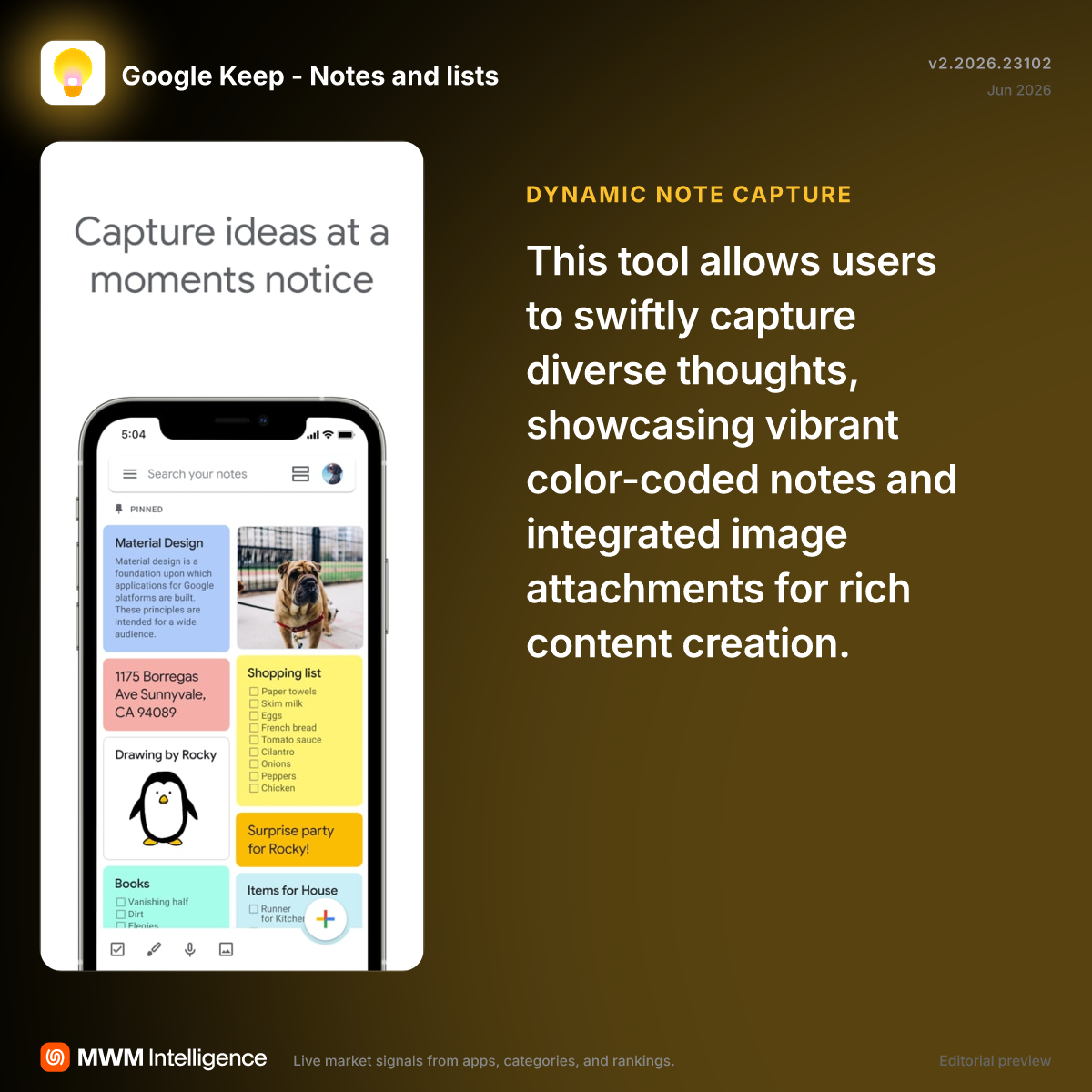 Google Keep - Notes and lists - Productivity App | MWM