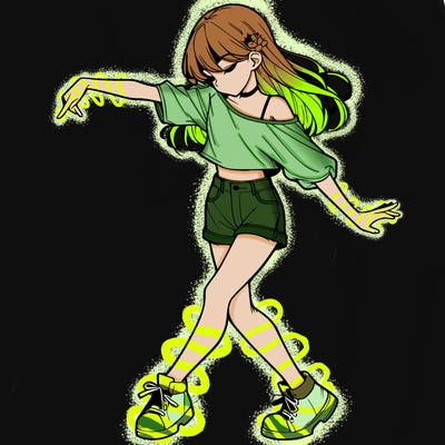 realistic girl danceing