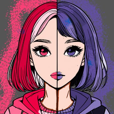 split realistic girl