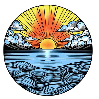 realistic sunset