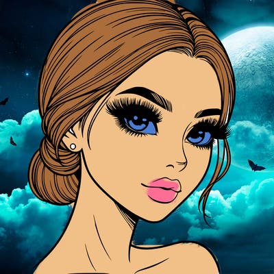 realistic girl with lashes