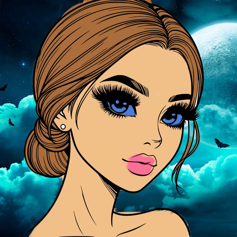 realistic girl with lashes