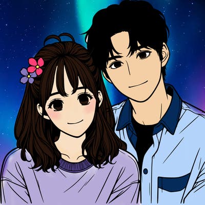 korean beautiful with his girlfriend realistic