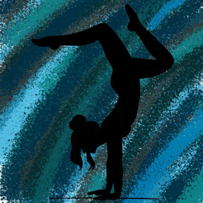 a woman doing a handstand