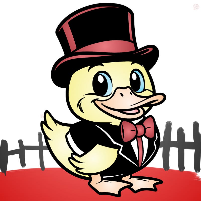 duck wearing a top hat and tuxedo