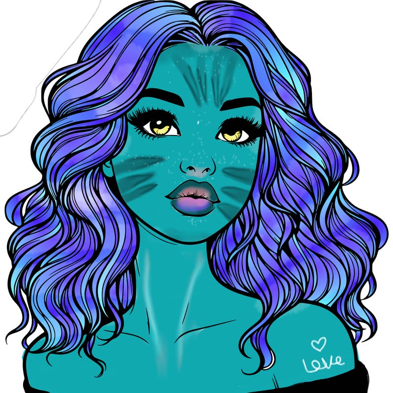 realistic girl with wavy hair and lips