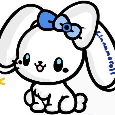 cinnamoroll from hello kitty cartoon white puppy with his long ears and cute face